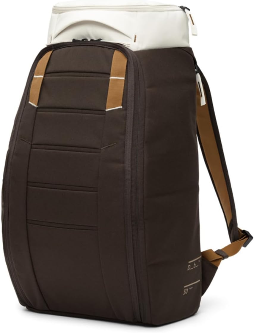 Db Journey The Hugger - Durable Travel Backpack with Laptop Compartment for Work & Gym, Luggage Backpack with Roller Bag Attachment, Full-Zip Main Compartment, 30L - Cappuccino