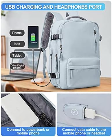 VGCUB Large Travel Backpack Bag for Women Men,Carry on Backpack,17 Inch Laptop Business Work Waterproof Backpack with Laptop Compartment,Person Item Flight Approved,Mochila de Viaje,Blue