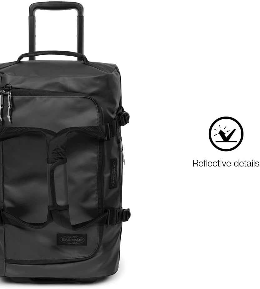 Eastpak Duffel Pack Wheel L – 90L Wheeled Duffel with Telescopic Handle, Convertible Backpack Straps, Weatherproof Finish & Gear Loops