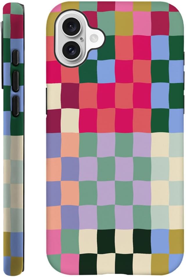 SEized Case Compatible with for iPhone 16 Plus,Colorful Checkerboard Phone Case for Girl Women Boy Men,Durable Protection Phone Case for iPhone 16 Plus