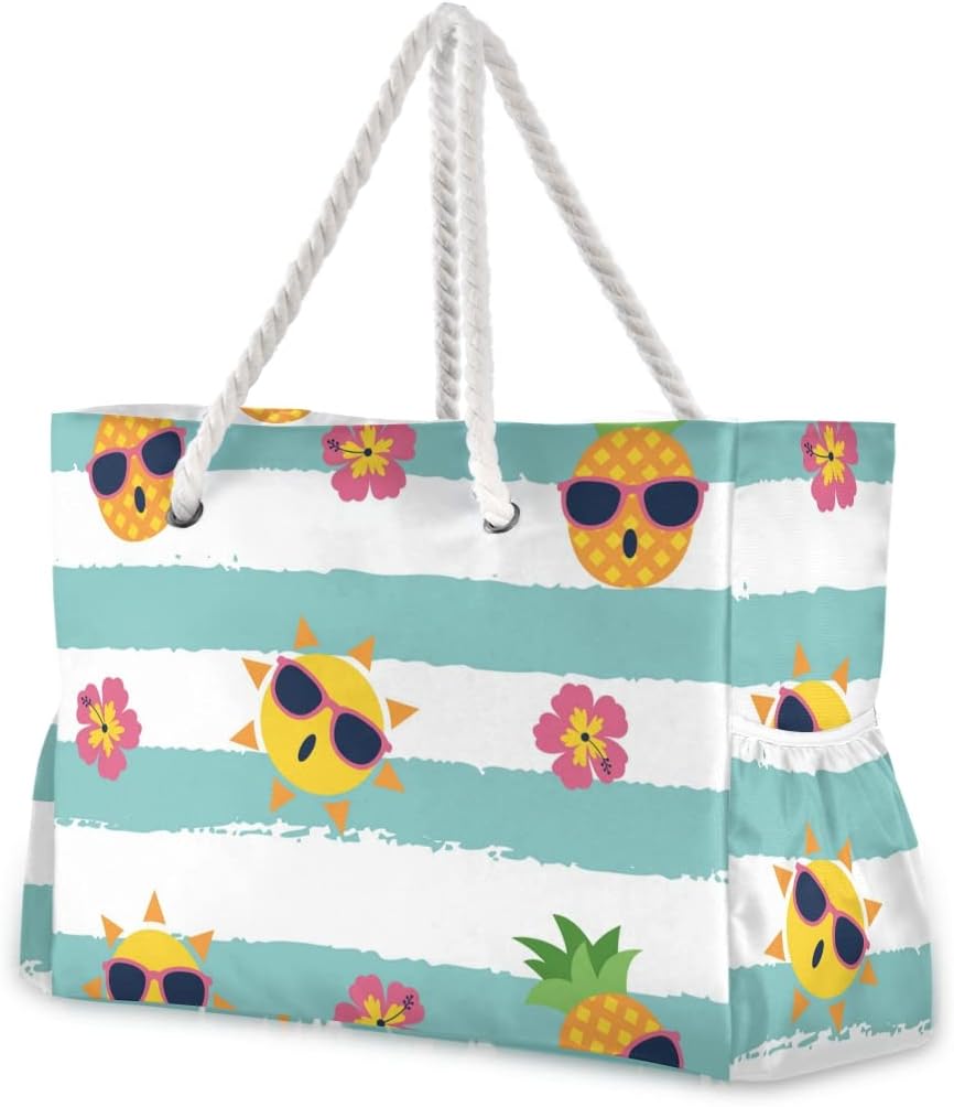 senya Large Beach Shoulder Bags Canvas Tote Water Resistant for Gym Travel Daily