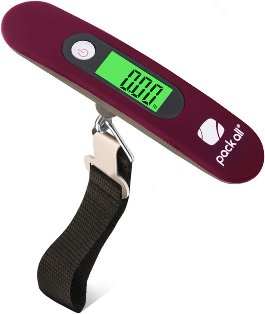 pack all 110 Lbs Luggage Scale, Digital Handheld Luggage Scale, Baggage Scale, Travel Weight Scale for Luggage with Backlit LCD Display, Battery Included, Red