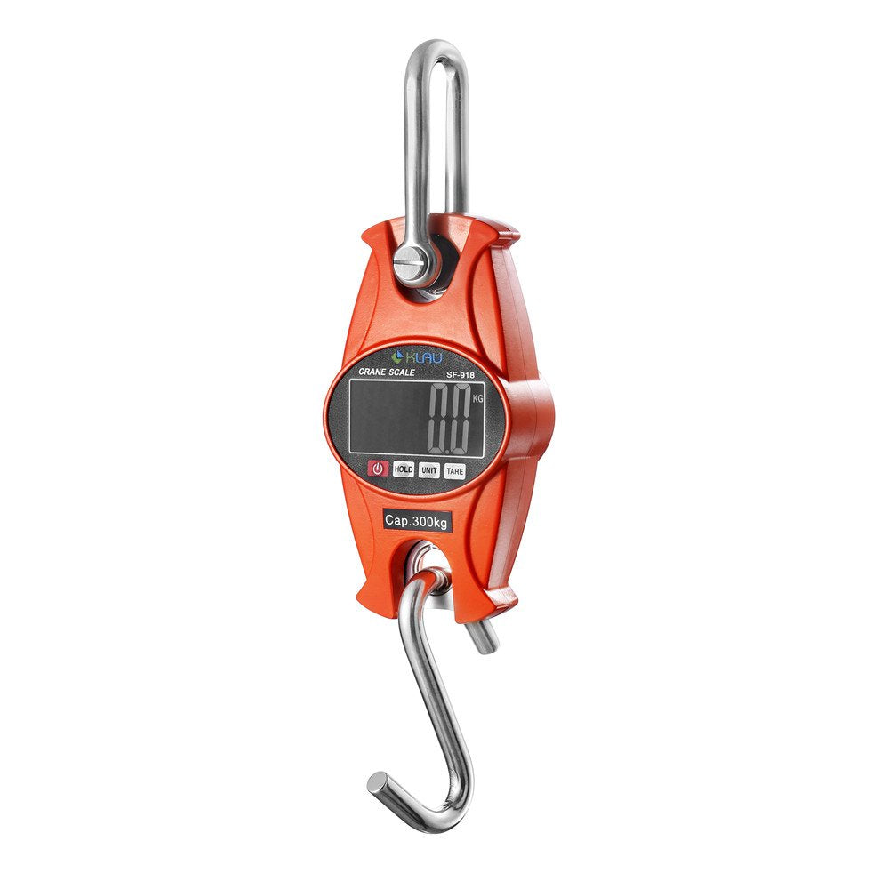 Klau Digital Scale 300 kg / 600 lb SF-918 Postal Scales Industrial Heavy Duty Crane Scale Orange for Home Farm Hunting