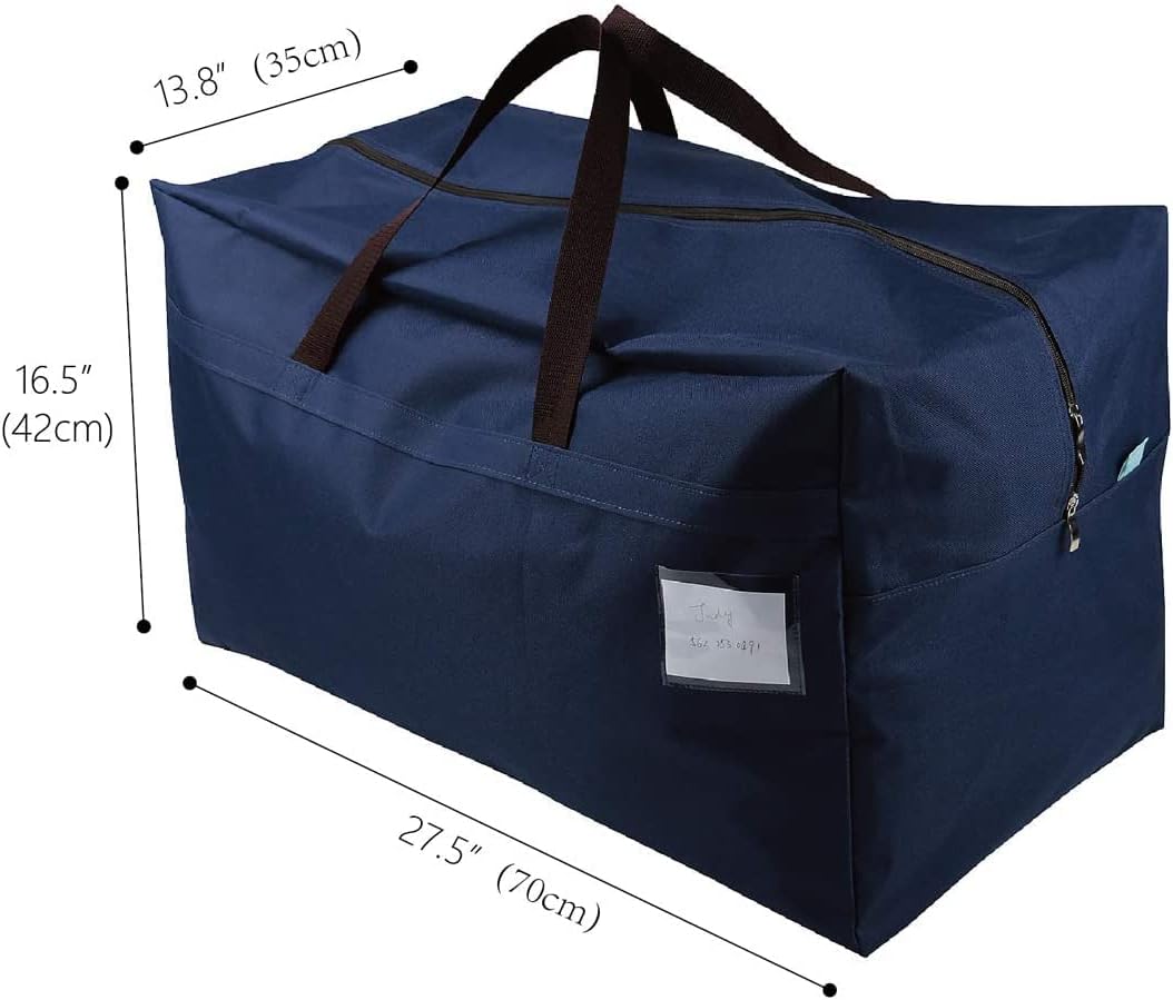 iwill CREATE PRO Pack of 3 100L Large Size Clothing Bedding Storage Bags with Carry Handles, Duffle Bag for Travel Big Carry Bag for RV Travel, House Moving Bags, Blue
