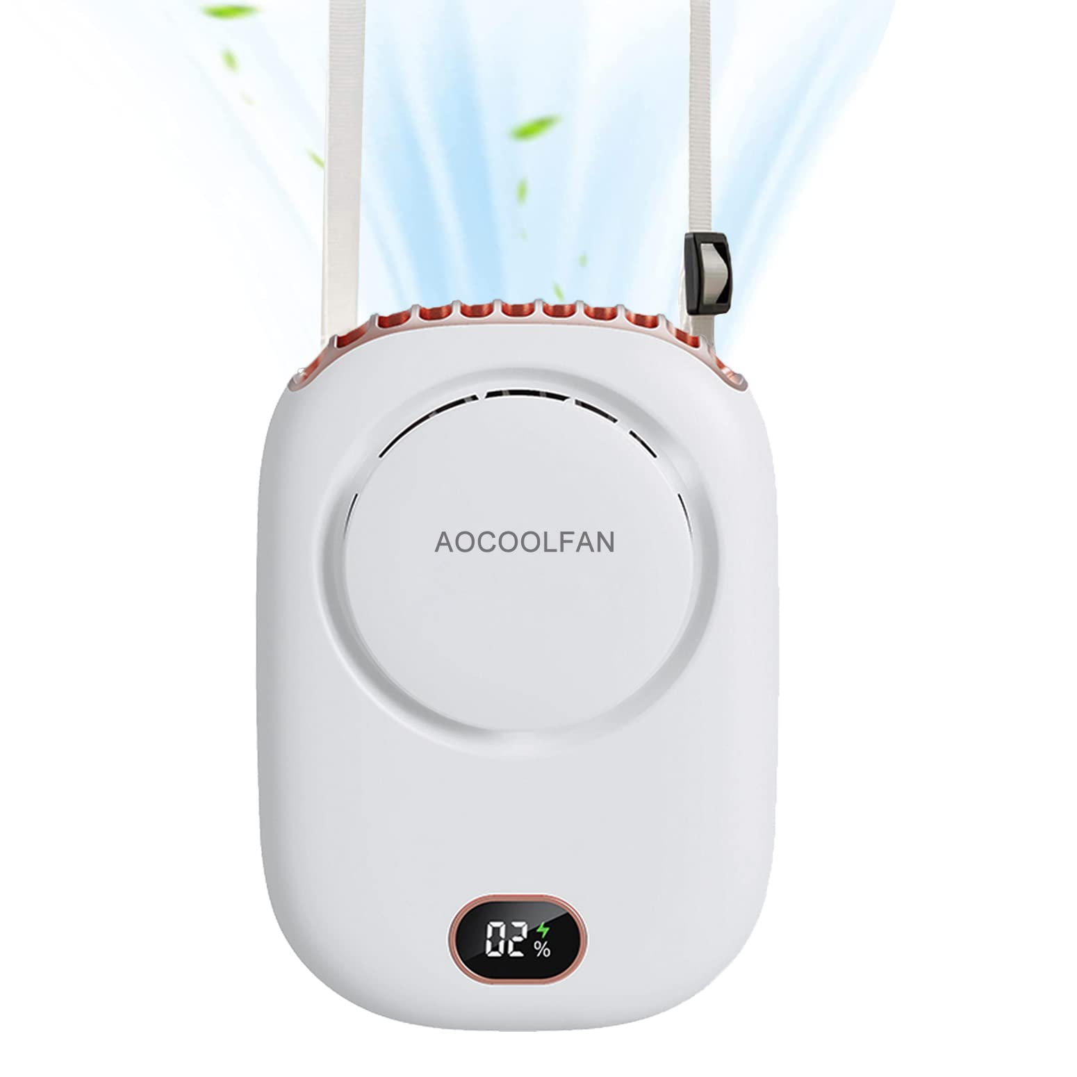 AOCOOLFAN Portable Neck Fan, Mini Small Personal Handheld Fan USB Rechargeable 3 Speed for Girls