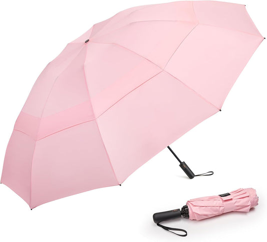 G4Free 42/46/54/62 Inch Large Golf Umbrella Compact Reverse Travel Umbrella 10 Ribs Windproof for Rain Double Canopy Automatic Open Close