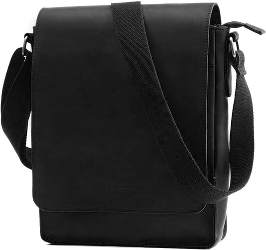 Leathario Crossbody Bag for Men Genuine Leather Small Messenger Shoulder Purse Side Vintage Satchel for Work Travel Daily