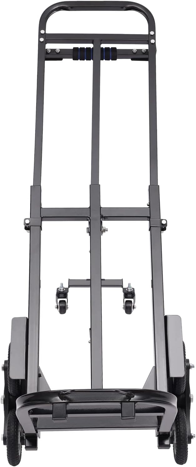 Folding Hand Truck Dolly Height Adjustable Steel Luggage Cart Trolley Cart Black MAX Load 460lbs