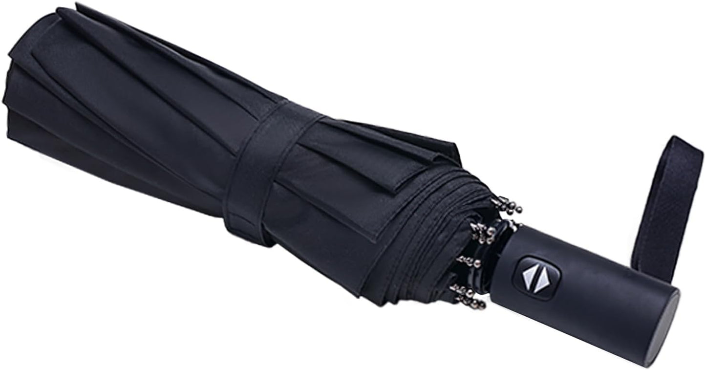 Travel Essentials Umbrella Windproof Compact Collapsible Light, Automatic, Strong and Portable, Wind Resistant Folding Small Umbrella for Rain