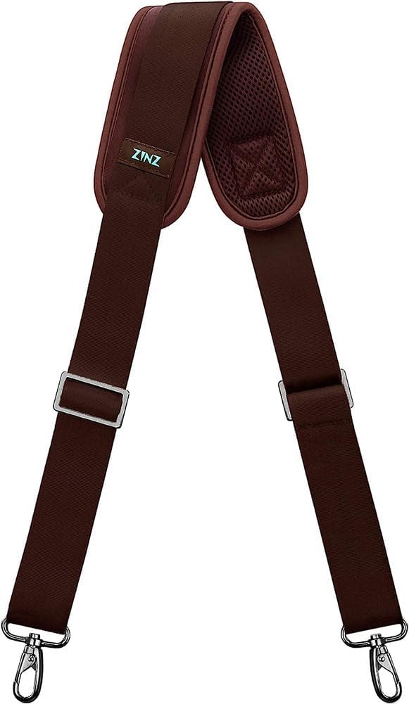 ZINZ Shoulder Strap, 57" Padded Adjustable Shoulder Bag Straps Replacement for Bags with D-Ring (B02R01)