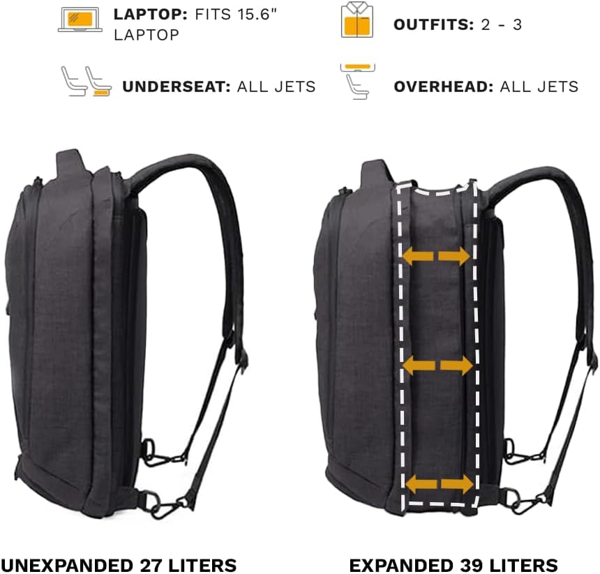 Knack Series 1 Laptop Backpack Travel Set Fits up to 15 Inch - Includes Expandable Packing Insert
