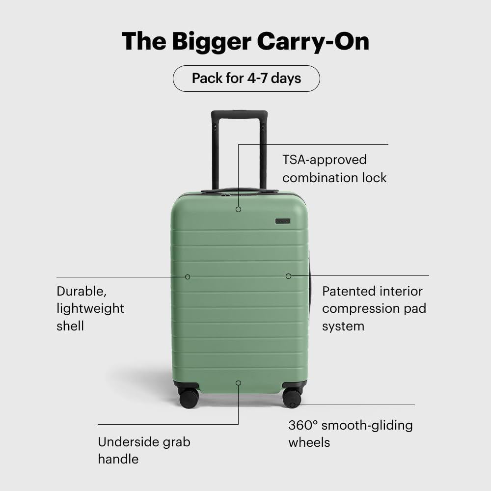 Away Bigger Carry-On Luggage, Lightweight Hardside Large Suitcase with Spinner Wheels, TSA Lock
