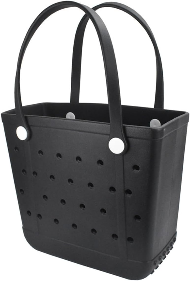 Medium Rubber Beach Bag, Waterproof Tote Bags Washable Sand-proof Travel Hand Bags for Pool Boat Work Sports
