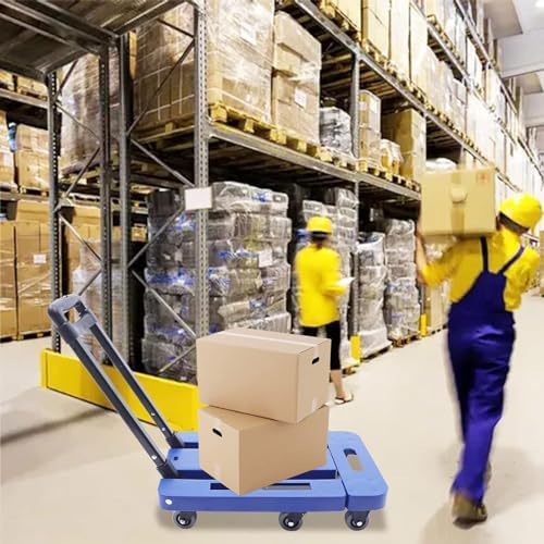 Lightweight Folding Luggage Cart - Portable Hand Truck with Extendable Base for Easy Carrying, Travel, and Office Use - Ideal Moving Trolley for Convenient Transport