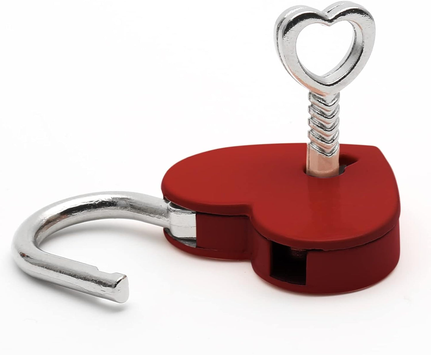4 Pcs Padlocks Key Lock with Key, Mini Love Heart Head Luggage Locks, Modern Fashion Style