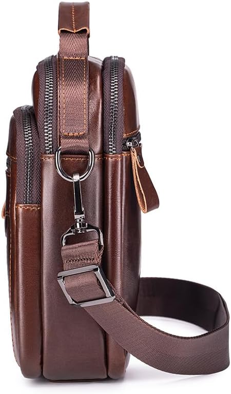 Premium Leather Men's Crossbody -Organized Storage & Durable,Stylish for Daily Carry