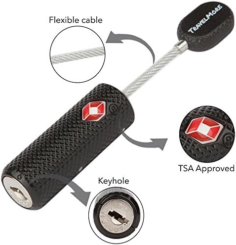 2 Pack TSA Approved Luggage Locks with Keys for Travel – Flexible Ultra Secure Mini Key Padlock &