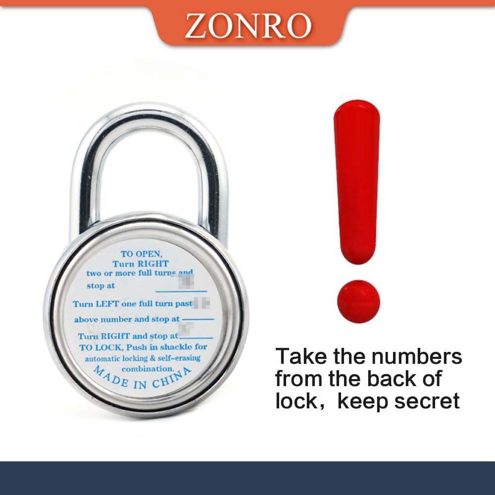 ZonRo Locks Combination Padlock, Fixed Dial Combination Padlock 12 Pack,3 Digit Code Standard Dial Combination, 2 in Wide. 3 in Height, Black Turntable, Lock for Gym & Locker, School, Toolbox