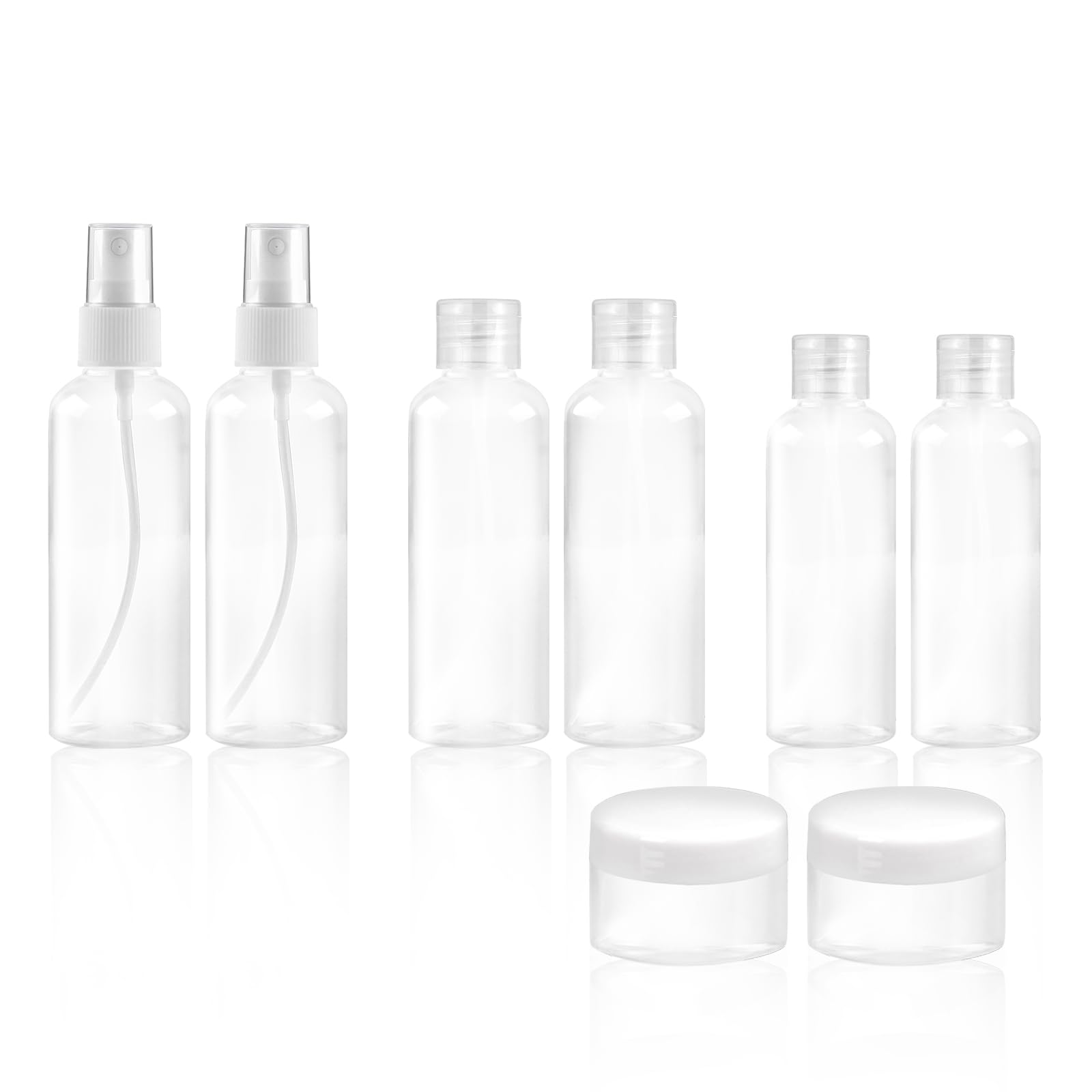 Ninsula 8Pcs Travel Bottles Set, TSA Approved Travel Size Toiletries, Reusable Leak Proof Cosmetic