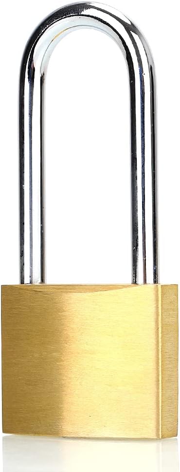ABRAFOX Lock Solid Brass Keyed Different Long Shackle Padlock -（1-9/16 inch 40mm 2pack