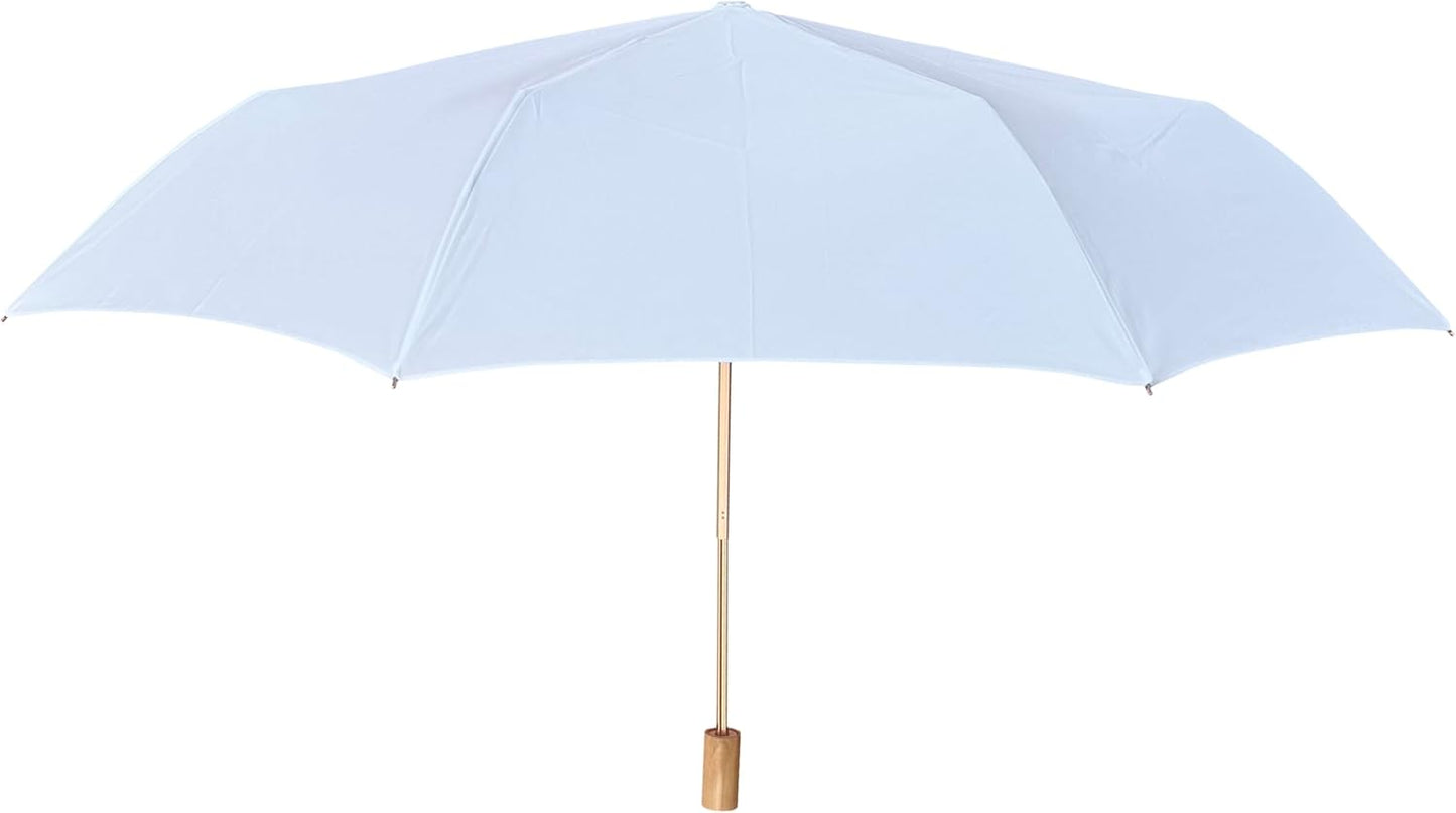 White Wedding Umbrella, Foldable, Waterproof, Windproof, Golden Color Shaft, Frame, Pongee Fabric, Aluminum Shaft, Frame, Fiberglass Ribs, Wooden Handle, Super Light, Compact Size
