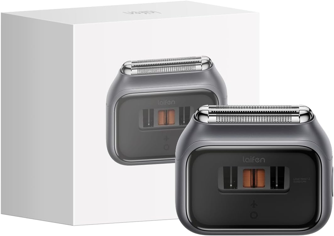Laifen P3 Pro 3-Blade Electric Shaver, Dual Linear High-Speed Motors 12,000 Cuts/Min, 100-Min