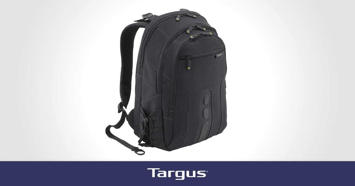Targus Spruce EcoSmart Travel Laptop Backpack for 15.6 inch Laptops, TSA-Friendly Carry On Backpack Laptop Bag for Work and Travel, Black (TBB013US)