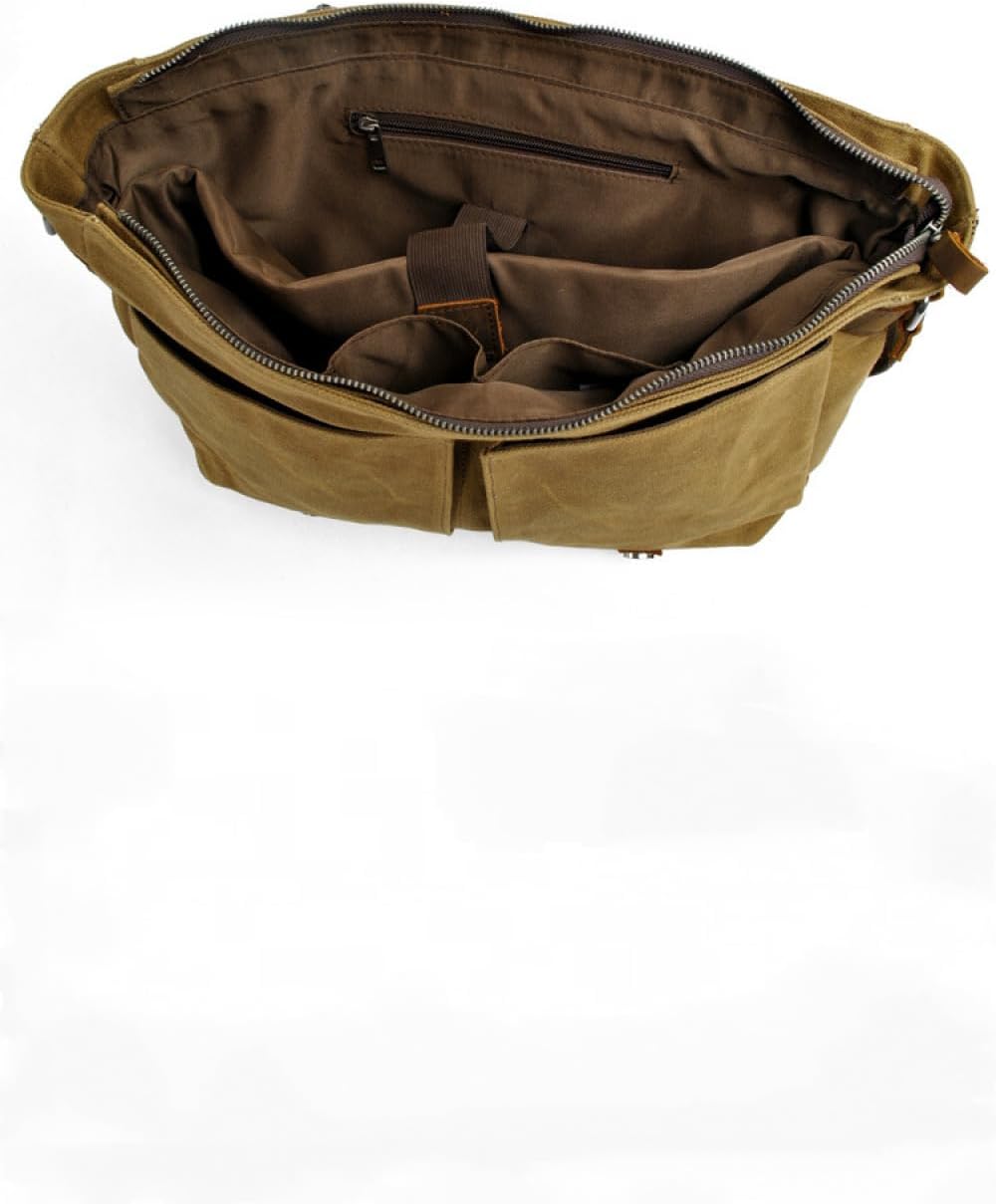 Waterproof Vintage-Style Canvas Messenger Bag - Durable & Stylish for Everyday Use dark gray