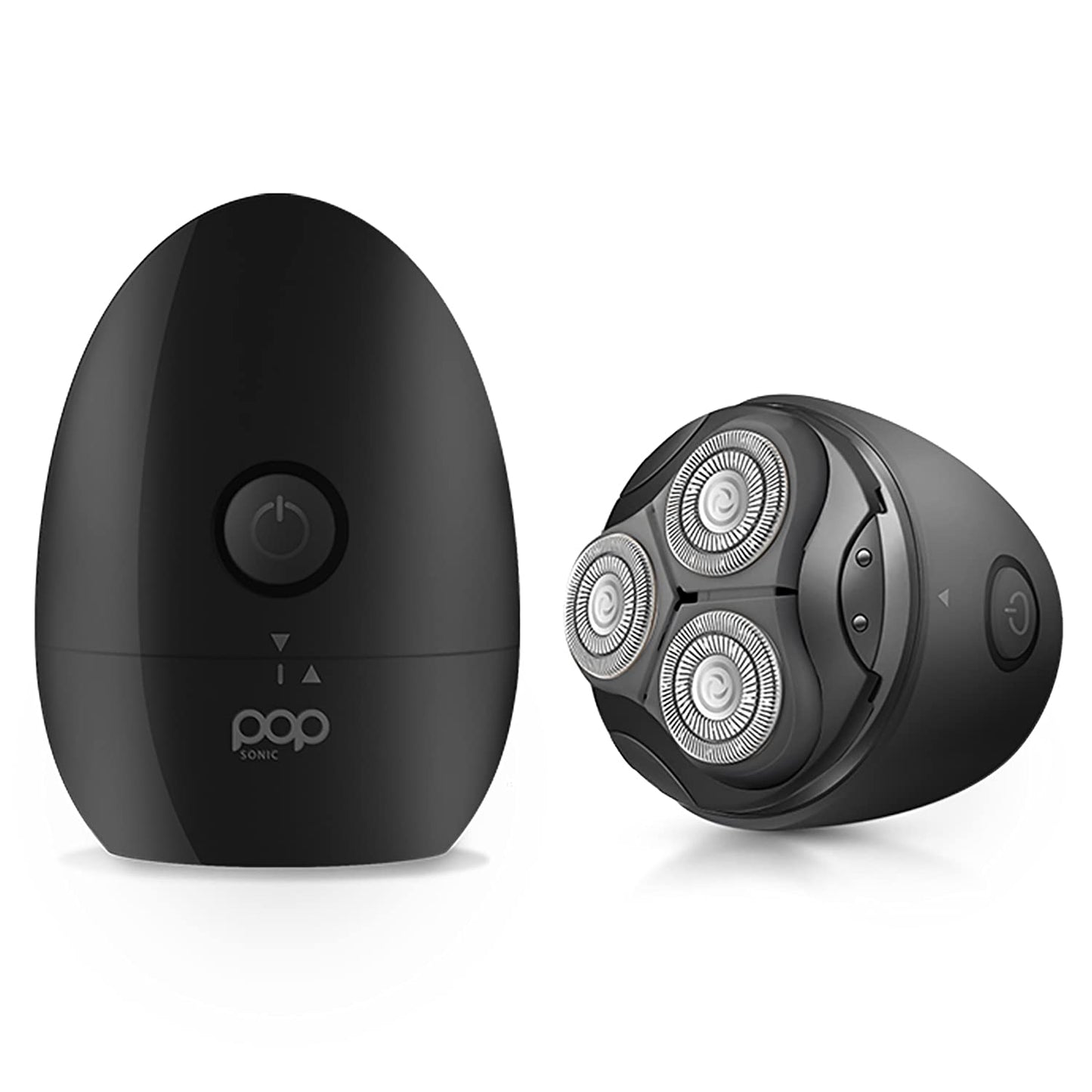 Pop Sonic Moon Shaver (Black) - Face & Body Shavers for Men & Women - 3 Floating Rotary Heads Face Shaver w/Removable Cap - Long Lasting Lithium-ion Battery Portable Electric Shaver & Leg Shaver