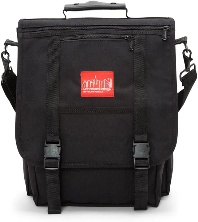 Manhattan Portage Commuter Laptop Bag Stylish Messenger Bag for Men & Women Durable Cordura Fits Up to 17" Laptop Ideal for Work College Travel (Black)