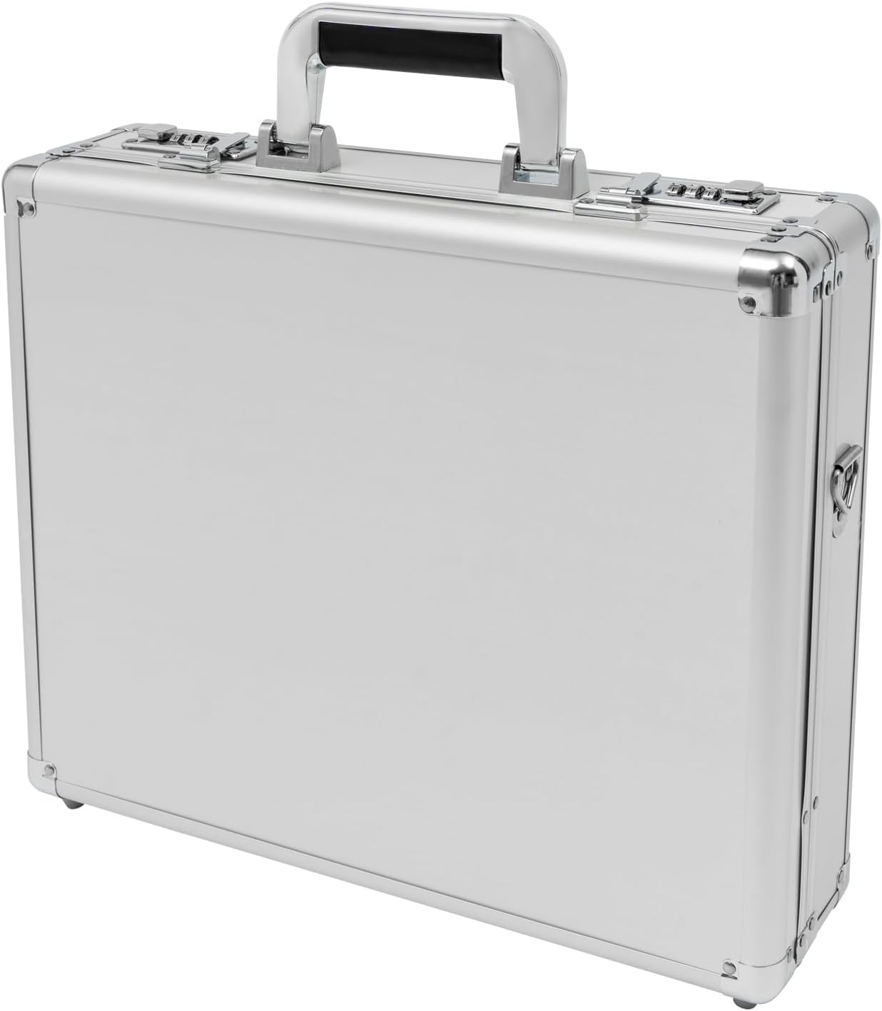 Locking Briefcase, Metal Briefcase w/Strap, Hard Aluminum Carrying Case for Documents/Laptops/Cell Phones