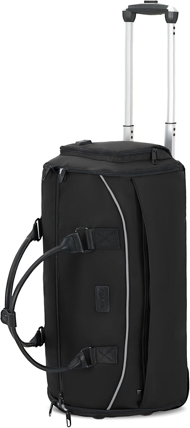 Fanwoli 3-in-1 Rolling Garment Bag for Travel, Wheeled Carry-On Luggage with Shoe Storage & Detachable Organizer, Convertible Duffel Bag for Men Women Business Trips Weekender, Wrinkle-Free