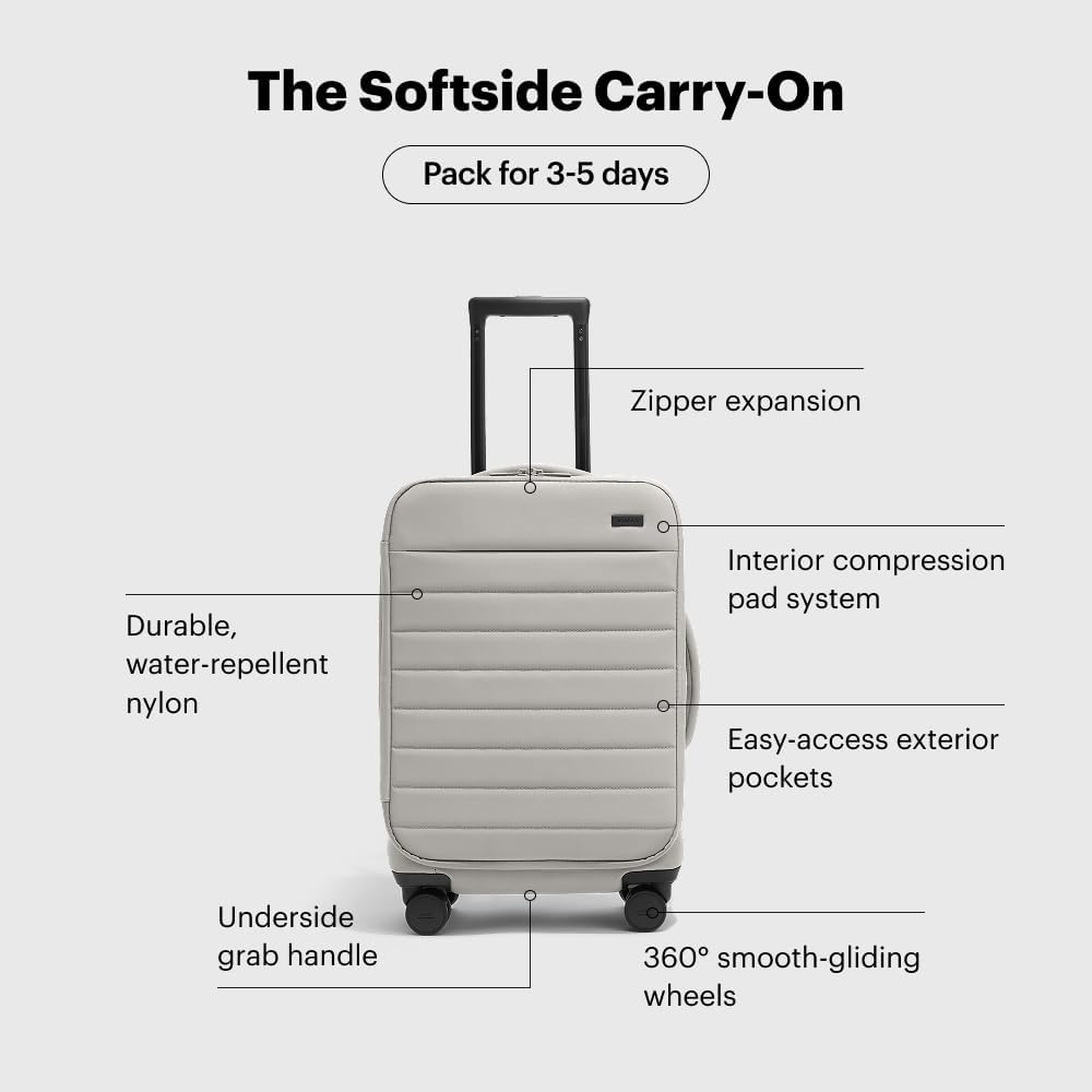 Away Softside Carry-On Suitcase, 22 Inch Lightweight, Expandable High-Strength Nylon Luggage With