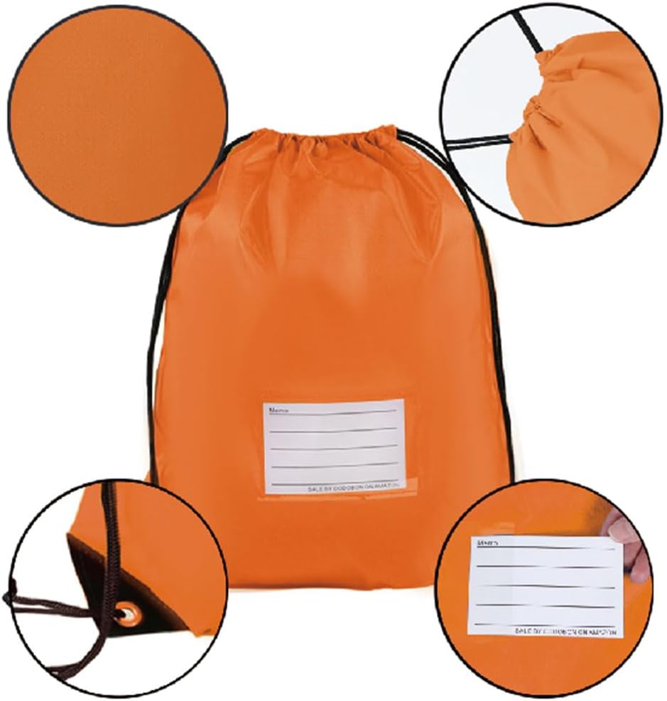 20 Pcs Drawstring Bags,Bulk Draw String Backpack, DIY Gym Sports Cinch Bag Sackpack for Women Men, Orange