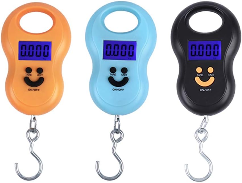 Meichoon Luggage Scale Digital Hanging Crane Steelyard 110lb /50kg for Suitcase Mini Portable Travel Hanging Hook Scale Backlit LCD Display for Home Farm Factory Hunting Outdoor C41 Orange