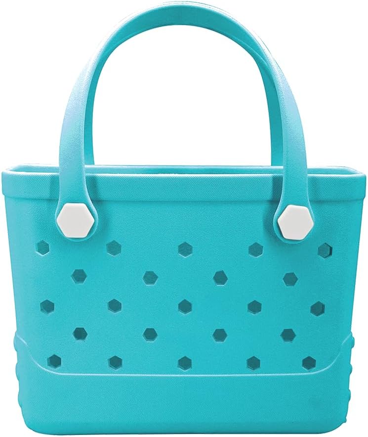 CXY Rubber Beach Bag, Waterproof Travel Tote bag for Women Outdoor Summer Beach Tote Washable Bag Open Handbag for Daily