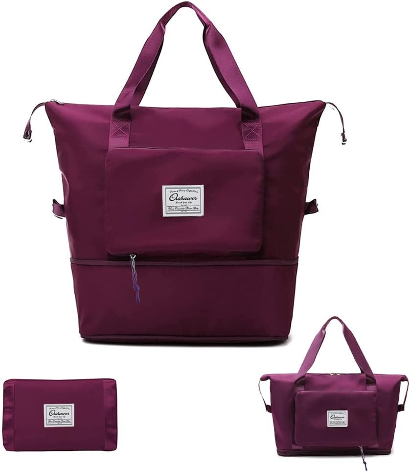 Large Capacity Foldable Travel Bag Expandable Portable Carry on Bag Dry&Wet Separation Sports