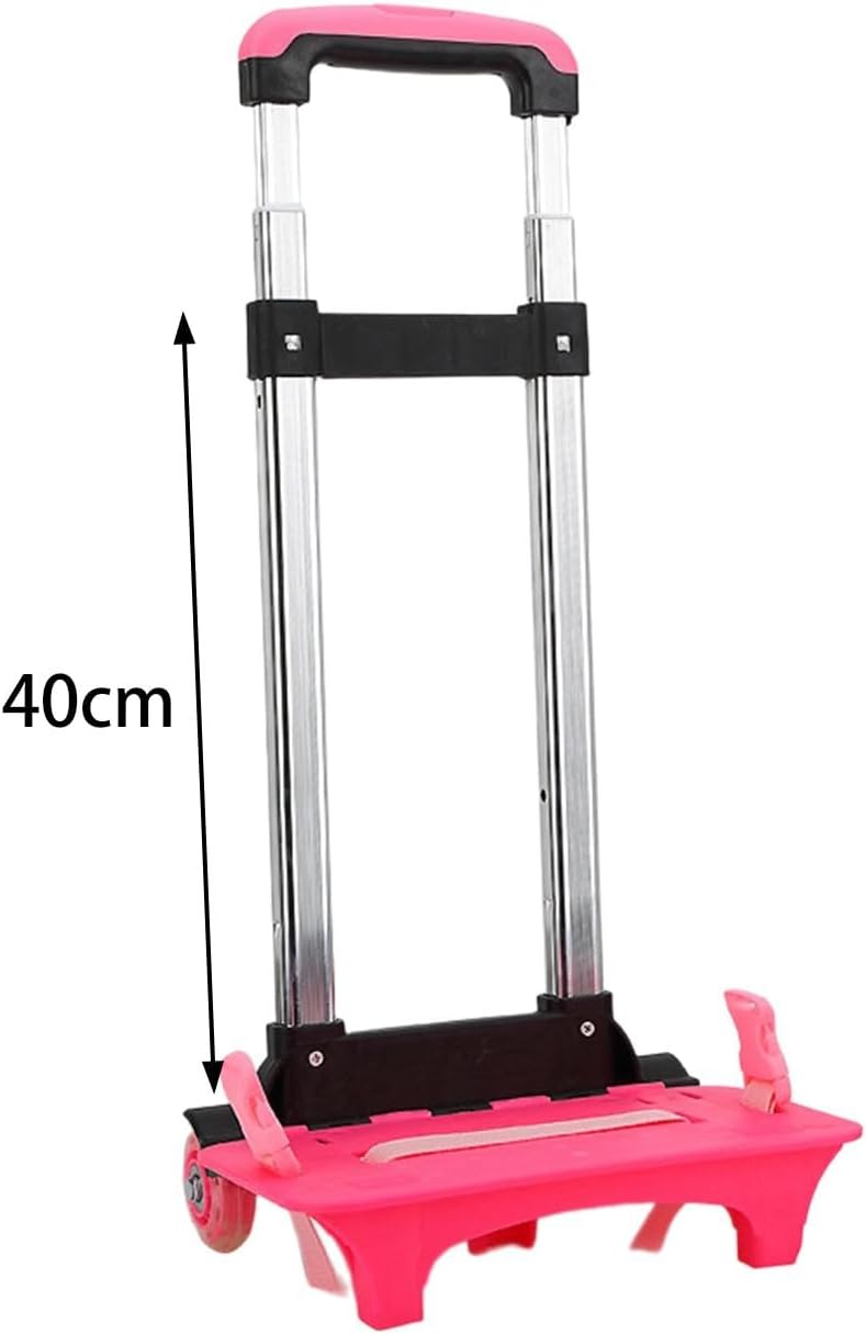 Generic Compact Rolling Luggage Cart for Easy Travel, 2 Wheel Pink, 40cm/65cm/90cm