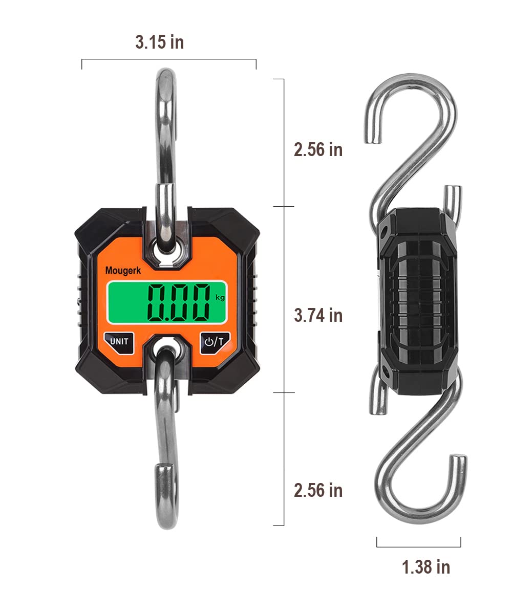 Digital Hanging Scales Portable Heavy Duty Crane Scale 100 kg 200 lb 2 AAA Batteries(Not Included)