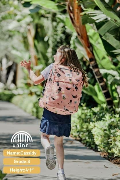 uninni 16" Kid's Backpack for Girls and Boys Age 6+ with Padded, and Adjustable Shoulder Straps.