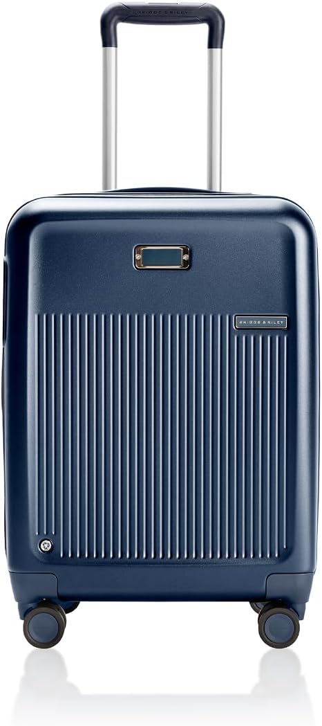 Briggs & Riley 21" Global Carry On Expandable Spinner - Luggage for Travel, Suitcases with Wheels, Hardside Rolling Bag for Men & Women, Self-Repairing Zipper - Sympatico Collection, Navy