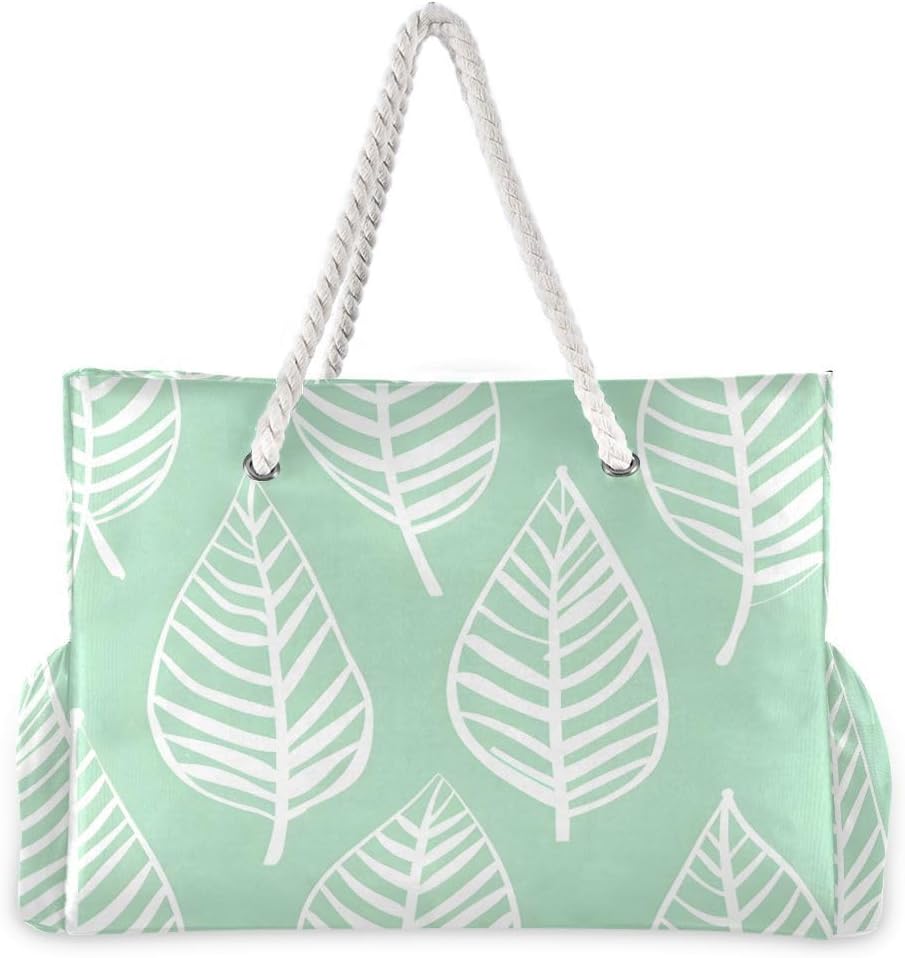 senya Large Beach Bags Totes Canvas Tote Shoulder Bag Soft Wave Water Resistant Bags for Gym Travel Daily Ocean