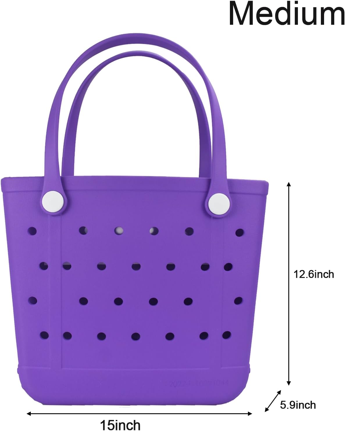 Medium Rubber Beach Bag, Waterproof Tote Bags Washable Sand-proof Travel Hand Bags for Pool Boat Work Sports