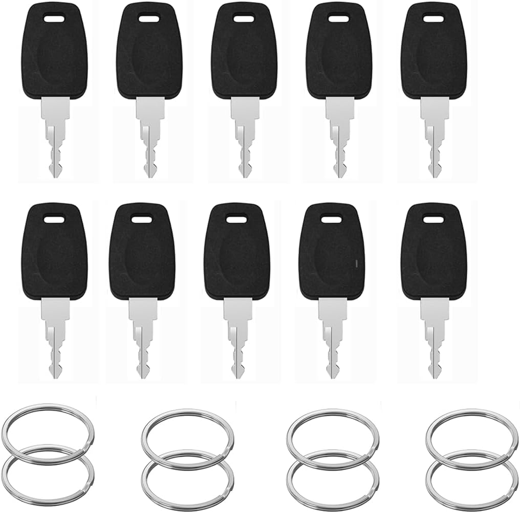 Master Luggage Keys Compatible with 007 Suitcase Password Locks Repair Master Luggage Key AC Approved Locks for Luggage (10 PCS 007 Silvery)(10×007+10 Key Rings)