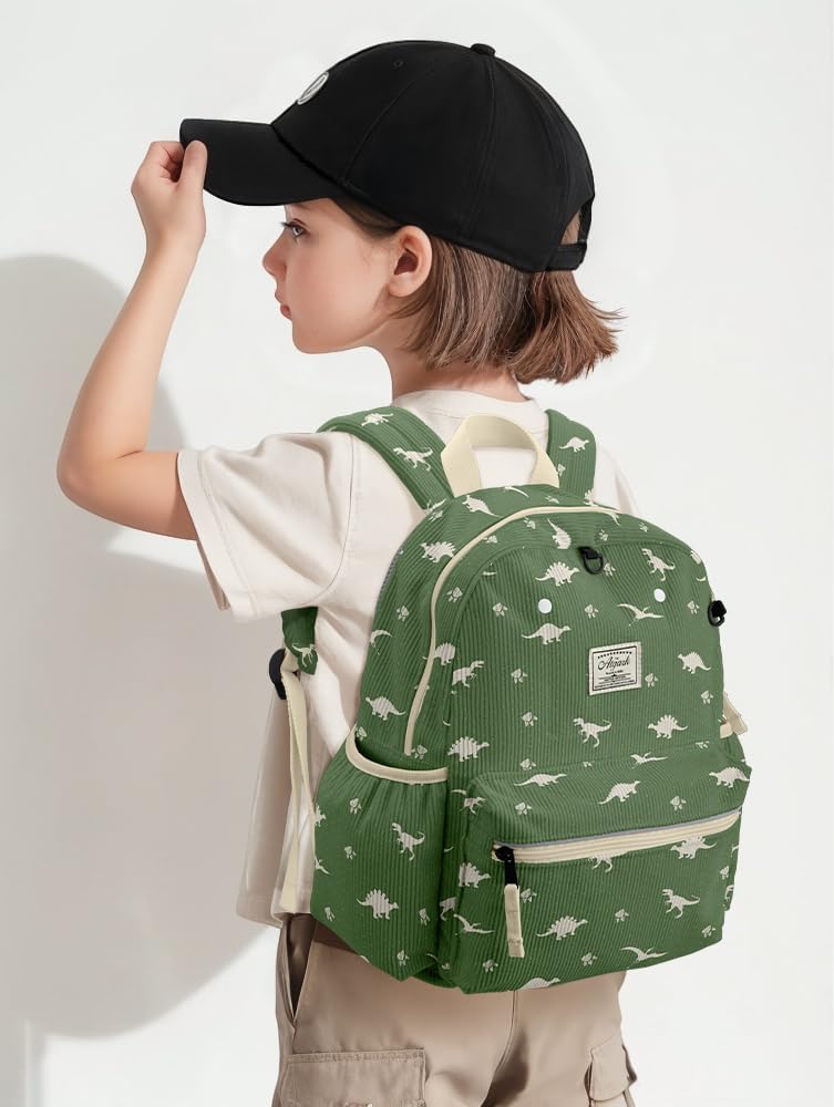 Corduroy Kids Backpack for Boys 6-10: Boys Girls Backpacks for Elementary Kindergarten 15” H Fit