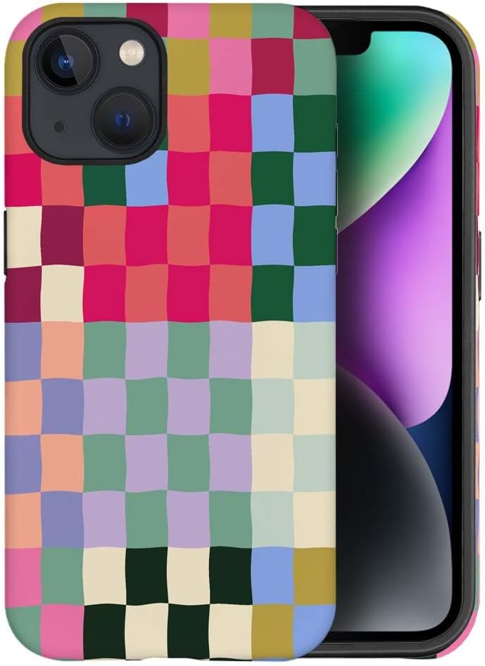 SEized Case Compatible with for iPhone 13,Colorful Checkerboard Phone Case for Girl Women Boy Men,Durable Protection Case for iPhone 13