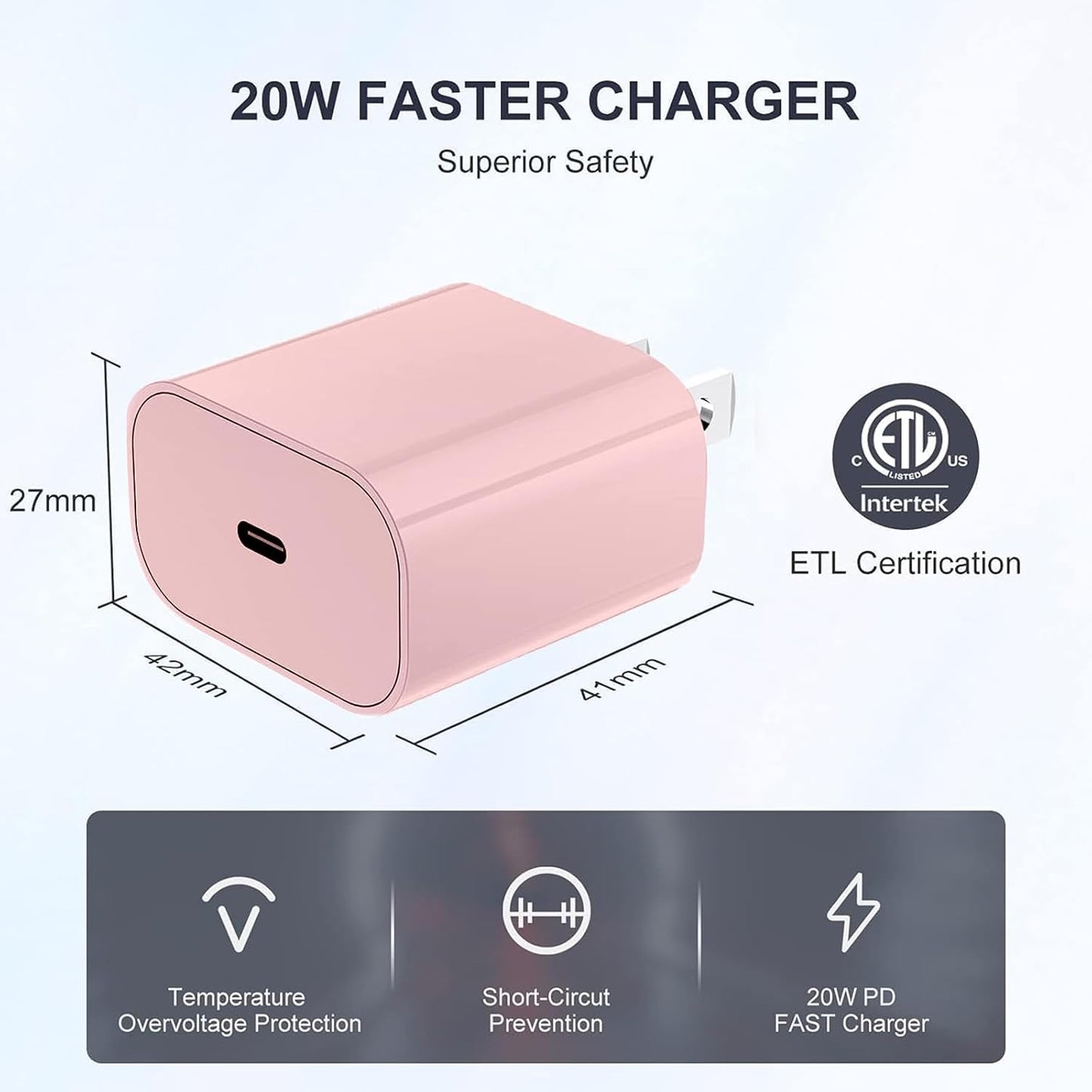 iPhone Fast Charger,Type C Wall Charger Block Plug and 10ft USB C to Lightning Charging Cable Cord Long,Power Adapter Cube Brick Box for Apple iPhone 14 Pro Max/14 Plus/14/13/12 Mini/11/XS Max/XR/iPad