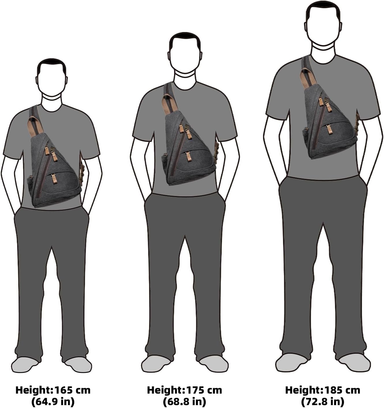 KL928 Canvas Sling Bag - Small Crossbody Backpack Shoulder Casual Daypack Rucksack for Men Women(Small Version)