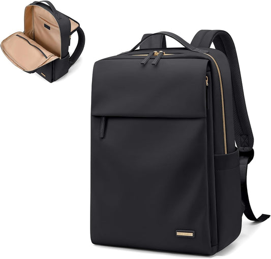 GOLF SUPAGS Travel Laptop Backpack for Women Airline Approved for Work College Travel Multi-Functional Casual Daypack Teacher Nurse Bags Fits 15.6 Inch Notebook (Black)