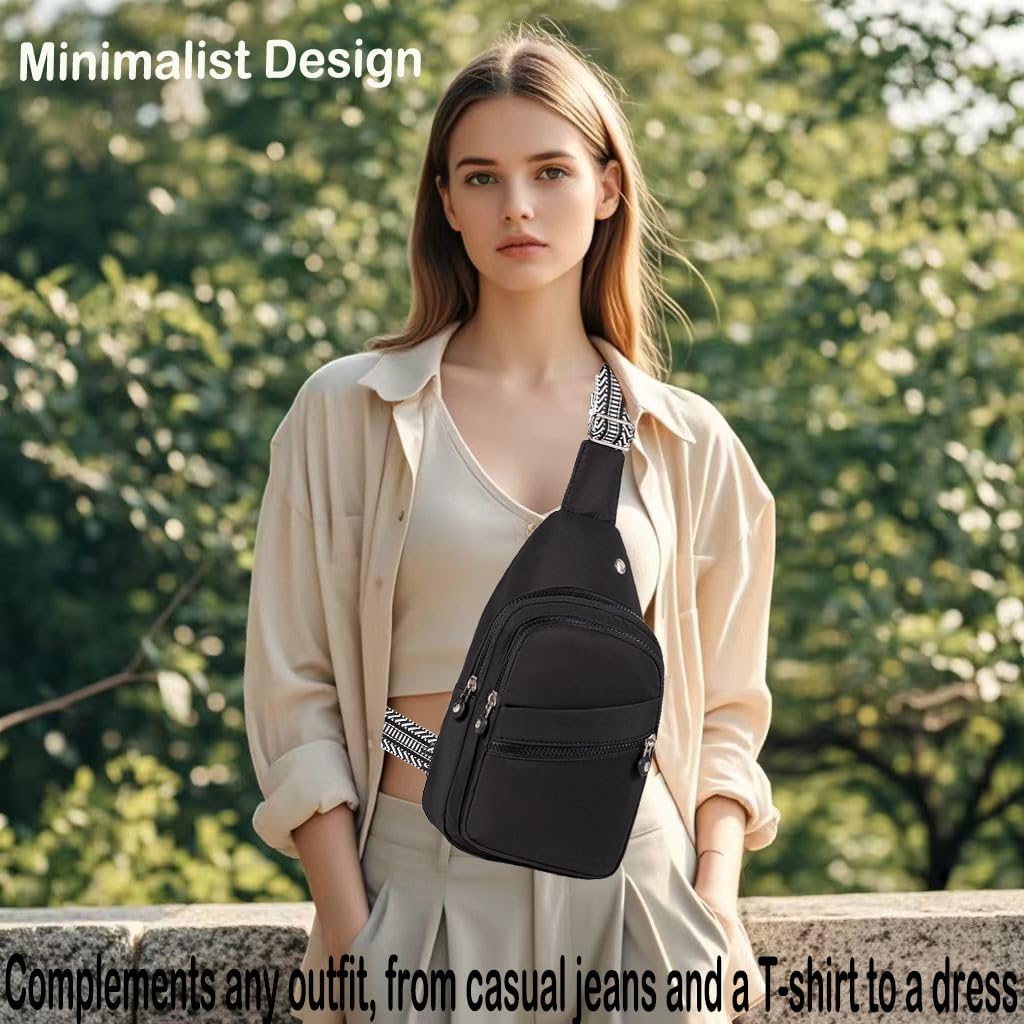 EVANCARY Small Sling Bag for Women Men, Sling Backpack Chest Daypack Crossbody Bag for Travel Outdoor Hiking